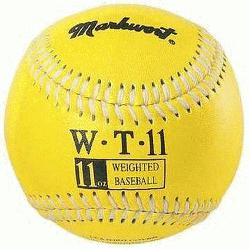  Leather Covered Training Baseball 11 OZ  Build your arm strength with Markwort trainin